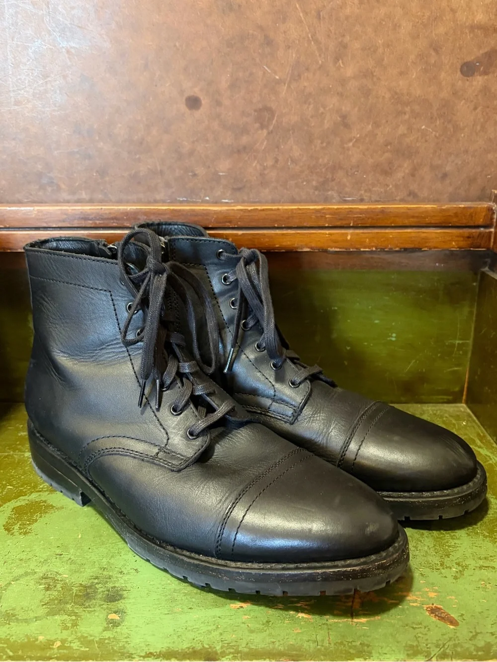 Thursday Boot Company- Men’s Black Leather Cap-Toe Lace-Up Boots